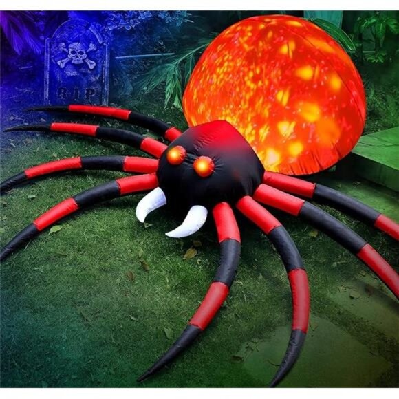 8 FT Halloween Inflatable Spider – Giant Crawling Decoration - Picture 7 of 7